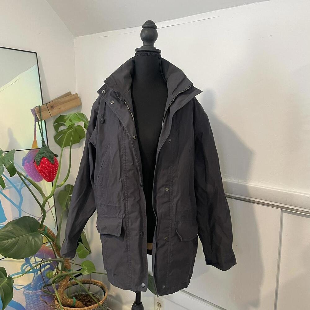 Barbour blue grey waterproof jacket. Size 6